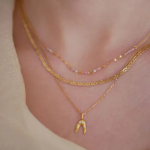 Enamel Claire halsband i förgyllt silver multifärgat zirkon