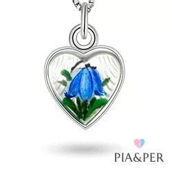 Pia och Per hjärta halsband i silver multifärgat emalj