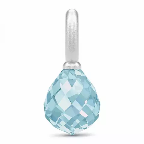 Julie Sandlau droppformad hängen i satinrhodinerat sterlingsilver blå kristal