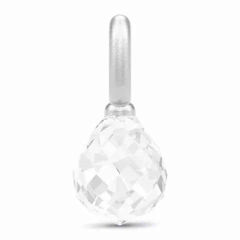 Lille Julie Sandlau Evening Dew droppformad kristal hängen i satinrhodinerat sterlingsilver vit kristal