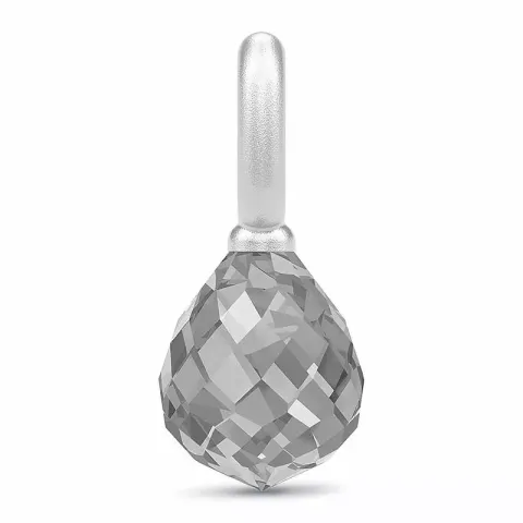 Julie Sandlau Evening Dew droppformad kristal hängen i satinrhodinerat sterlingsilver grå kristal