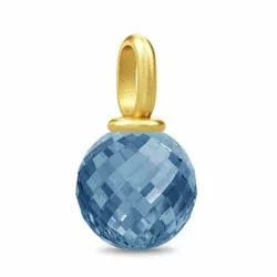 Julie Sandlau runt blå kristal hängen i förgyllt silver blå kristal