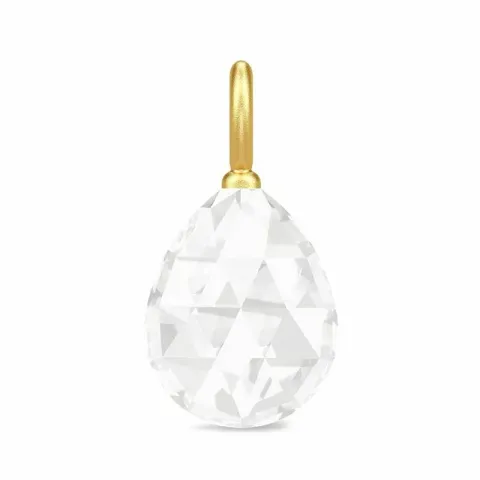 Julie Sandlau Ballerina droppformad vit kristal hängen i förgyllt silver vit kristal