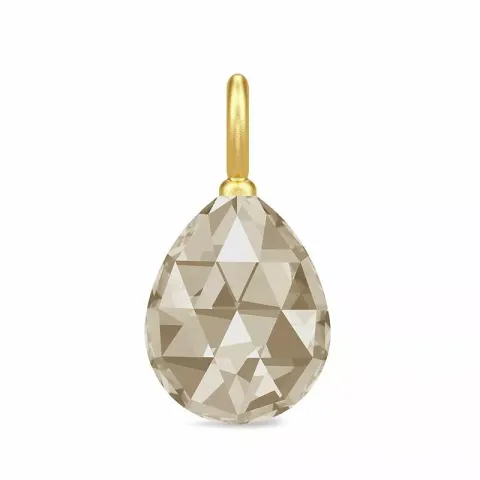 Julie Sandlau Ballerina droppe rökfärgad kristal hängen i förgyllt silver rökfärgad kristal