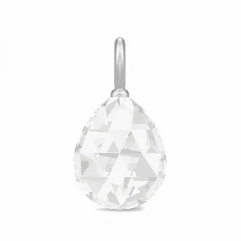 Julie Sandlau Ballerina vit kristal hängen i satinrhodinerat sterlingsilver vit kristal