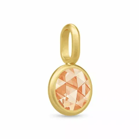 6 mm Julie Sandlau runt zirkon hängen i förgyllt silver champagnefärgad zirkon