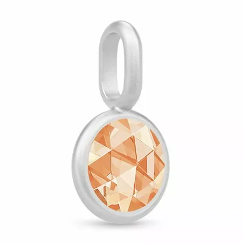 6 mm julie sandlau runt zirkon hängen i satinrhodinerat sterlingsilver champagnefärgade zirkoner