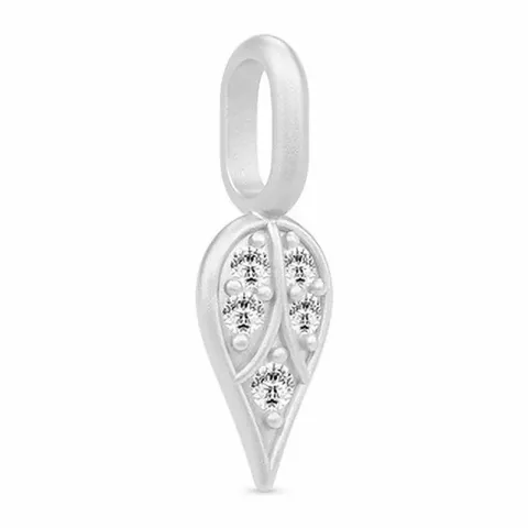 Julie Sandlau fjädrar zirkon hängen i satinrhodinerat sterlingsilver vit zirkon