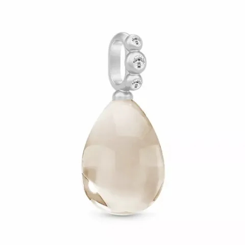 Julie Sandlau droppe hängen i satinrhodinerat sterlingsilver rosa kristal vita zirkoner