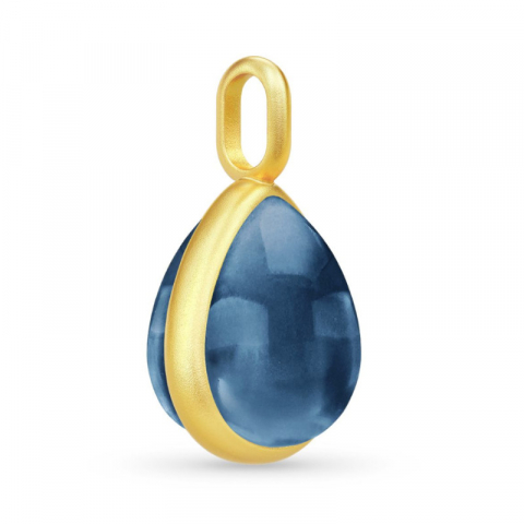 Julie Sandlau mörkblå hängen i förgyllt silver blå kristal