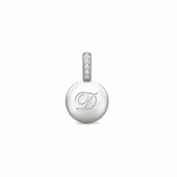 Julie Sandlau ID hängen i satinrhodinerat sterlingsilver vit zirkon