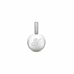 Julie Sandlau ID hängen i satinrhodinerat sterlingsilver vit zirkon
