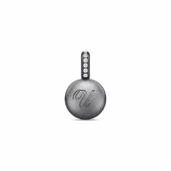 Julie Sandlau ID hängen i oxiderat sterlingsilver vit zirkon
