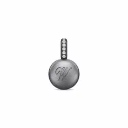 Julie Sandlau ID hängen i oxiderat sterlingsilver vit zirkon