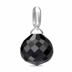 Julie Sandlau droppe svart hängen i satinrhodinerat sterlingsilver svart kristal