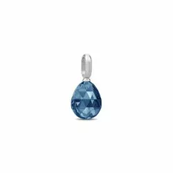 Julie Sandlau droppe hängen i satinrhodinerat sterlingsilver blå kristal