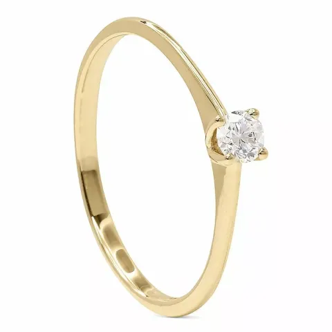 Vit diamant guld guld ring i 9 karat guld 0,15 ct