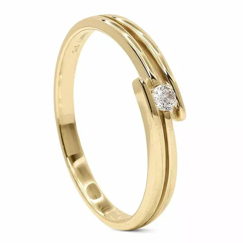Diamant guld ring i 9 karat guld 0,05 ct