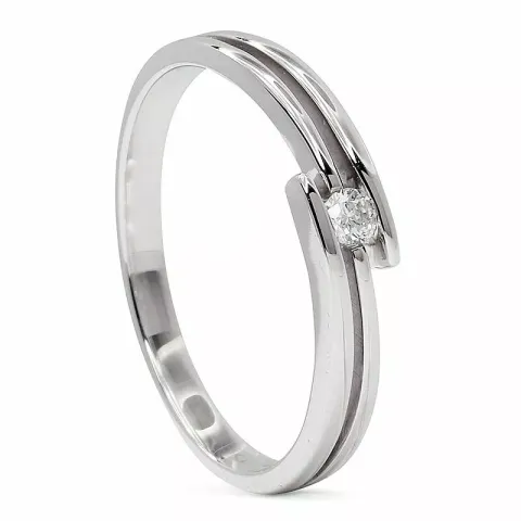 Diamant vitguldsring i 9 karat vitguld 0,05 ct