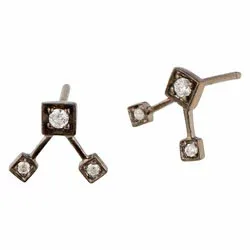 RebekkaRebekka Rose earplugs örhängen i svart rhodinerat silver vit zirkon