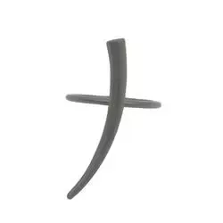 Stine A Tiger Tooth horn ring i svart rhodinerat silver