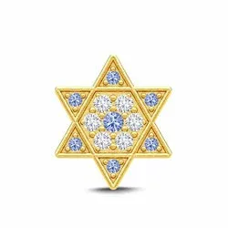 Julie Sandlau Clarity - Star Belie stjärna örhäng i förgyllt silver vit swarovski kristaller blå swarovski kristaller