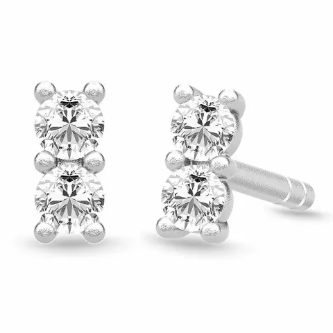 Julie Sandlau Lucia zirkon örhängen i satinrhodinerat sterlingsilver vit zirkon