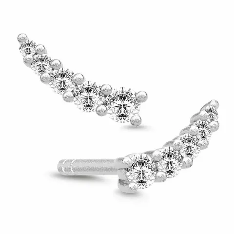 Julie Sandlau Lucy zirkon örhängen i satinrhodinerat sterlingsilver vit zirkon
