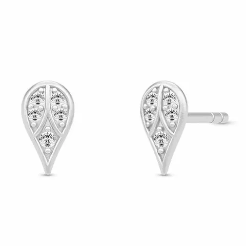 Julie sandlau fjädrar zirkon örhängen i satinrhodinerat sterlingsilver vita zirkoner