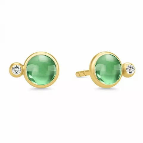 Julie Sandlau gröna kristaller örhängen i förgyllt silver grön kristal vit zirkon
