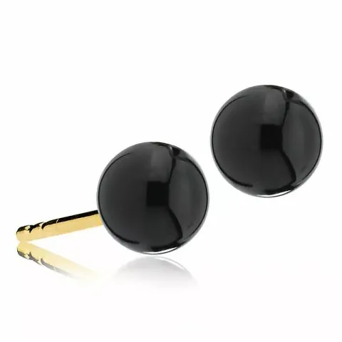 6 mm Izabel Camille Jackie sort onyx örhängen i förgyllt silver sort onyx