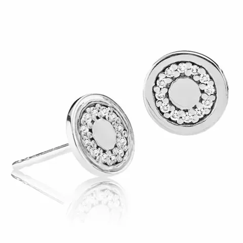 Izabel Camille Circle Line cirkel örhängen i silver vit zirkon