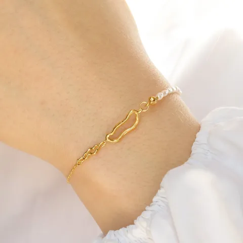 Enamel Juliana armband i förgyllt silver sort emalj