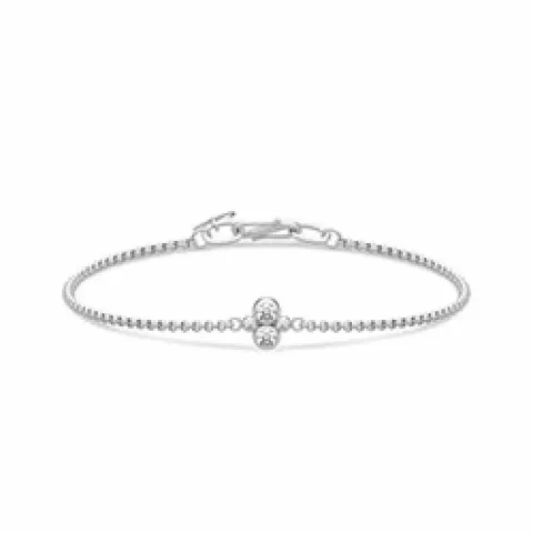 Julie Sandlau Blossom zirkon armband i satinrhodinerat sterlingsilver vit zirkon