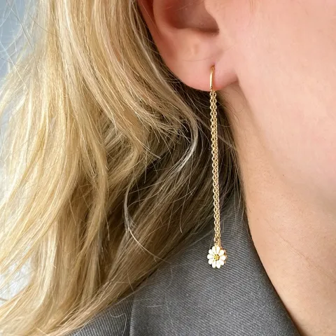prästkrage kedja örhängen i förgyllt silver - Maggie