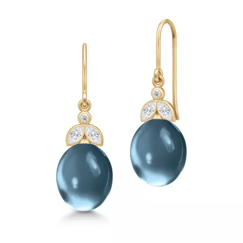 Julie Sandlau droppe blå örhängen i silver med 22 karat förgyllning vit zirkon blå kristal