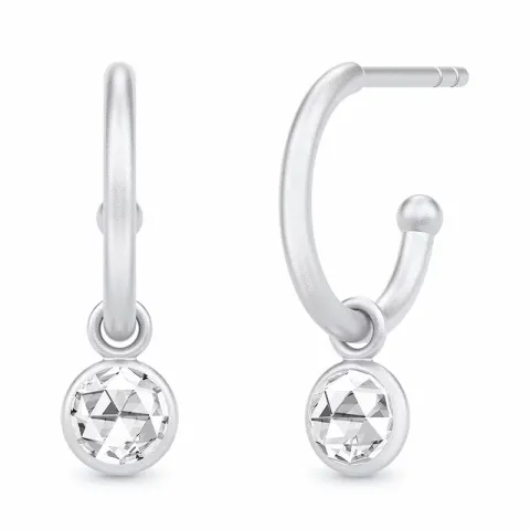 Julie Sandlau zirkon halvcreol i rhodinerat silver vit zirkon