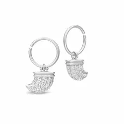 Julie Sandlau creol i satinrhodinerat sterlingsilver vit zirkon