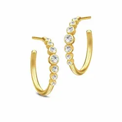16 mm Julie Sandlau Grace creol i förgyllt silver vit zirkon