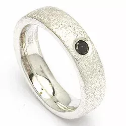 Kollektionsprov sort diamant ring i silver