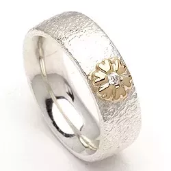 Kollektionsprov blommor zirkon ring i silver och vanl. guld