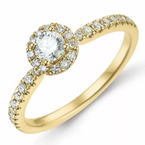 Kollektionsprov rund diamant ring i 14  karat guld 0,26 ct 0,246 ct