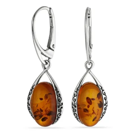 Kollektionsprov bärnsten örhängen i silver