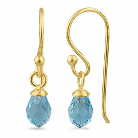 Kollektionsprov blå topas glas ear lines i förgyllt silver - Loom Stones
