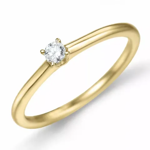 Kollektionsprov diamant solitärring i 14  karat guld 0,08 ct