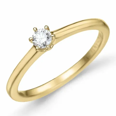 Kollektionsprov diamant solitärring i 14  karat guld 0,12 ct