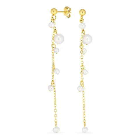 Kollektionsprov pärla kedja örhängen i förgyllt stål - OCEANA