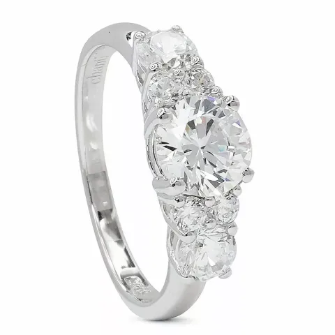 Kollektionsprov zirkon ring i rhodinerat silver