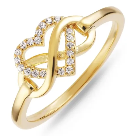 Kollektionsprov hjärtan zirkon ring i förgyllt silver