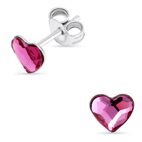 Kollektionsprov hjärta lila örhängen i silver